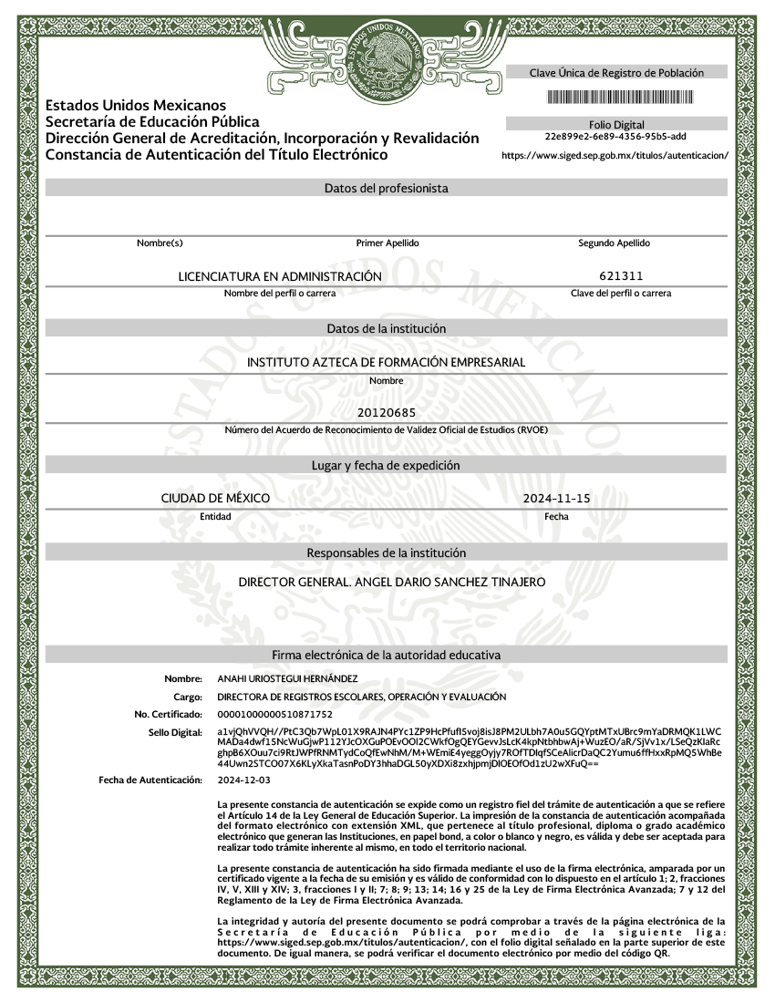 Ejemplo título federal